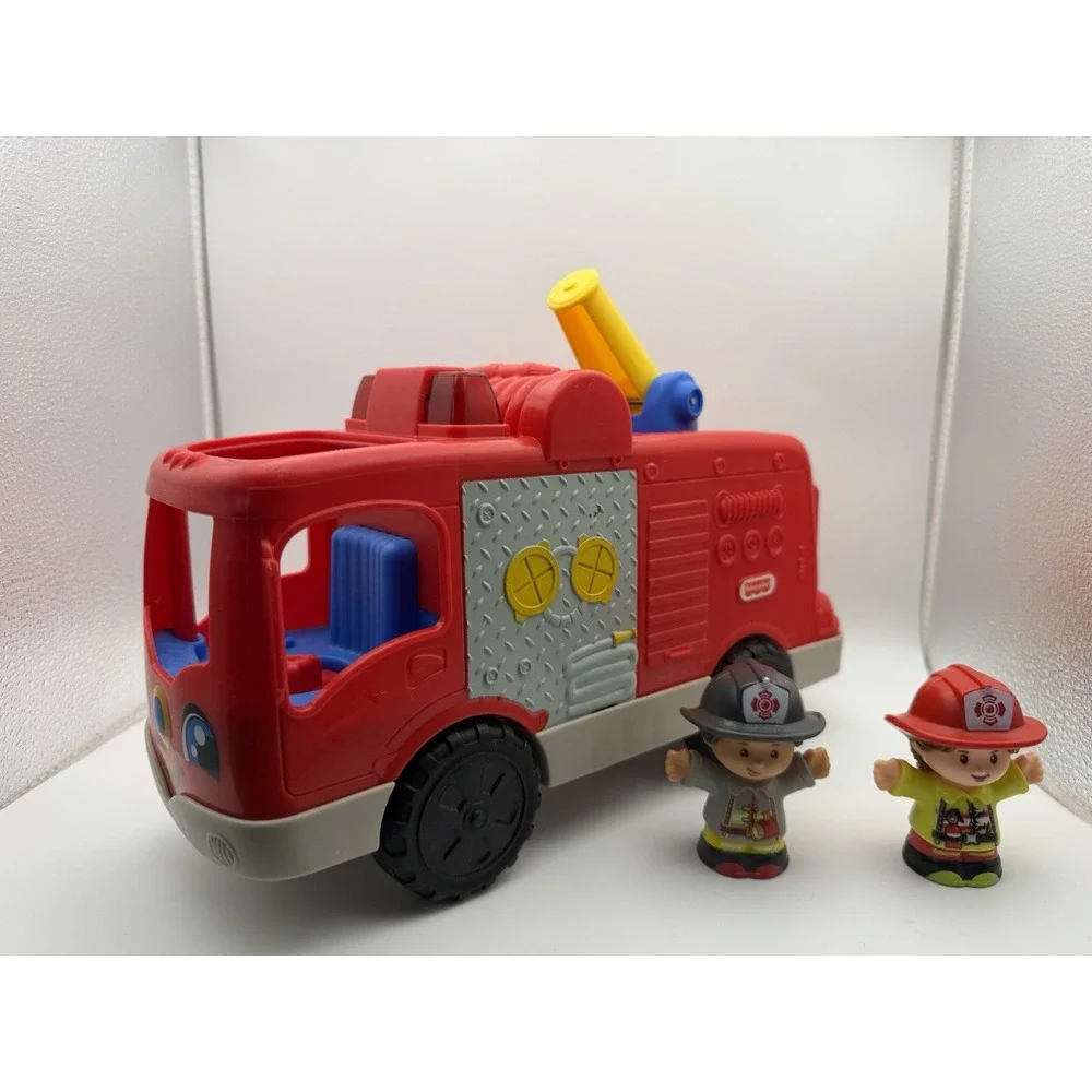 Fisher Price Little People Musical Red Fire Truck Working Lights & Sound